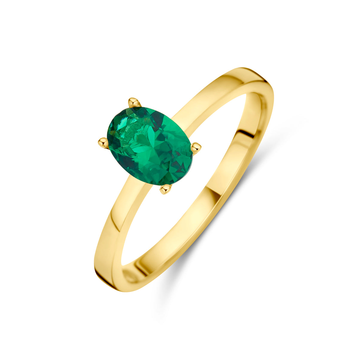 14K Geelgoud Ring Groen Met Zirkonia 4031167 - PansiteNederland.nl
