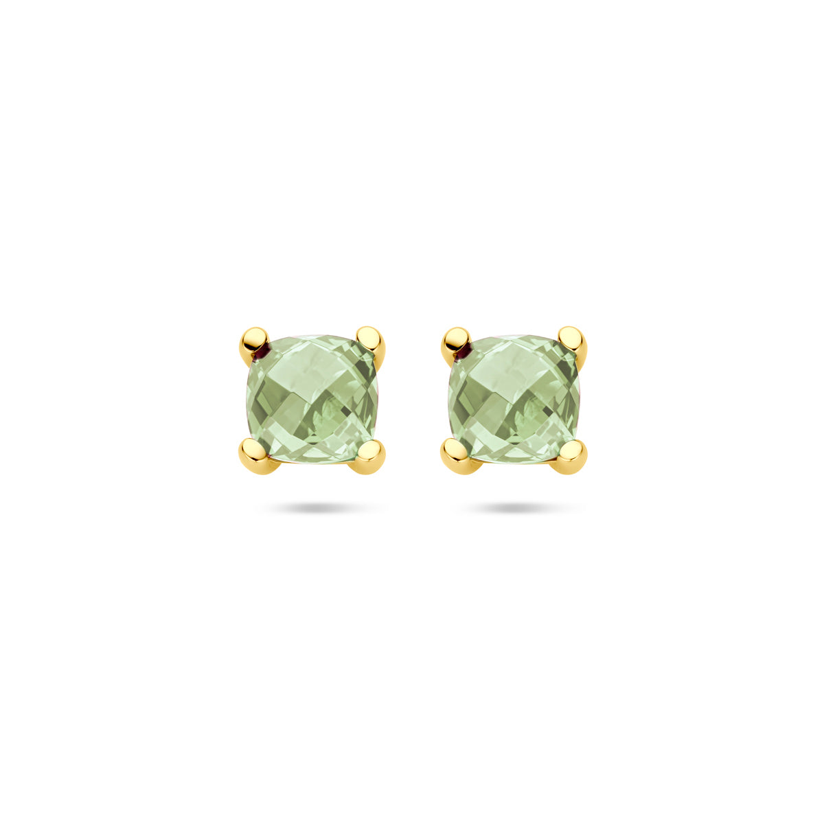 14K Geelgoud Oorknoppen Groen Amethist 4031249 - PansiteNederland.nl