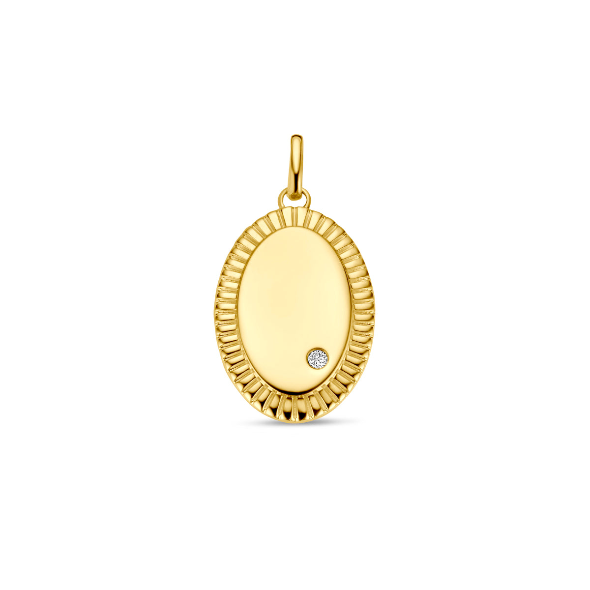 14K geelgoud graveerhanger diamant 0.01ct h p 4031433 - PansiteNederland.nl