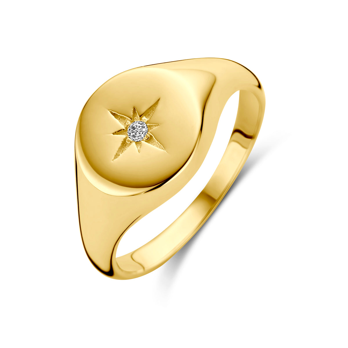 14K Geelgoud Ring Met Zirkonia 4031543 - PansiteNederland.nl