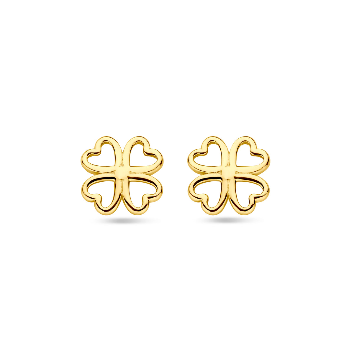 14K Geelgoud Oorknoppen Klavertje 8 Mm 4031637 - PansiteNederland.nl