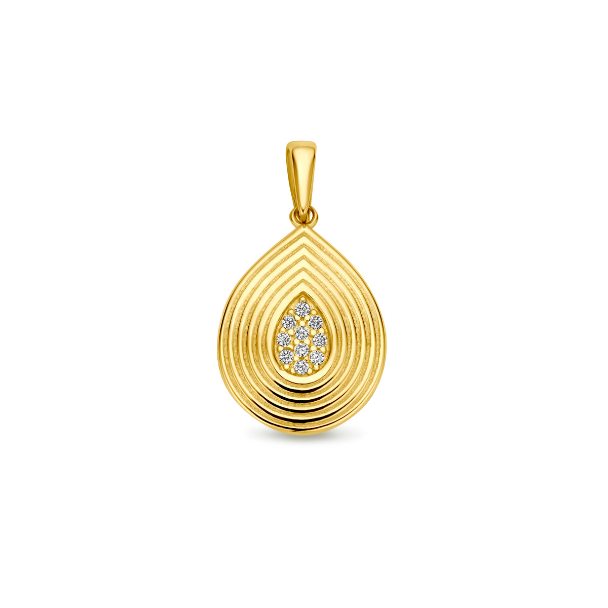 14K geelgoud hanger zirkonia 22 mm 4031683 - PansiteNederland.nl
