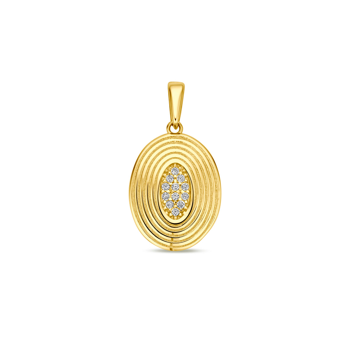 14K geelgoud hanger zirkonia 22 mm 4031685 - PansiteNederland.nl