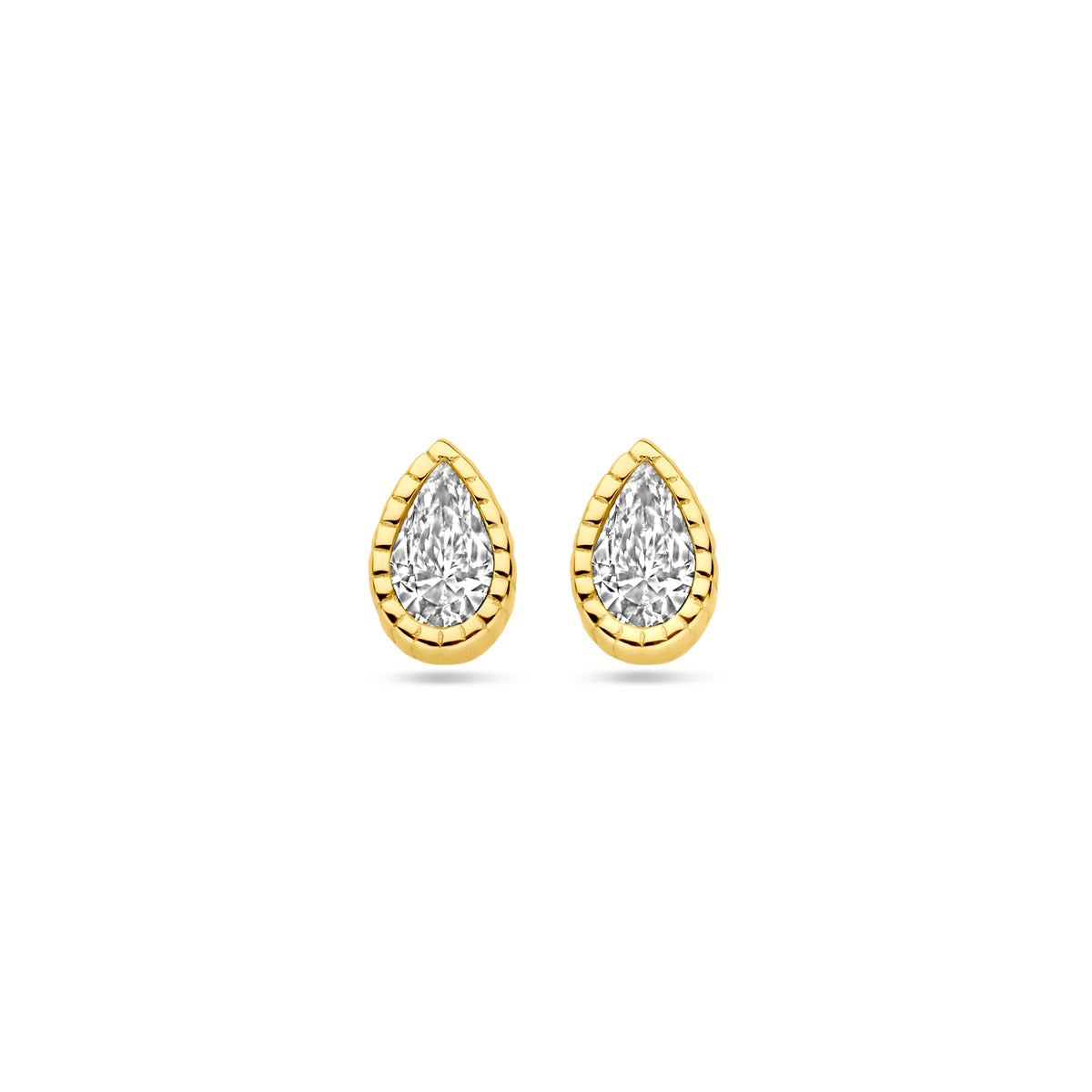 14K Geelgoud Oorknoppen Zirkonia 6 Mm 4031710 - PansiteNederland.nl