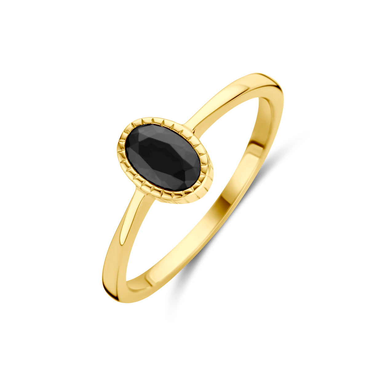 14K Geelgoud Ring Zwart Met Zirkonia 4031718 - PansiteNederland.nl