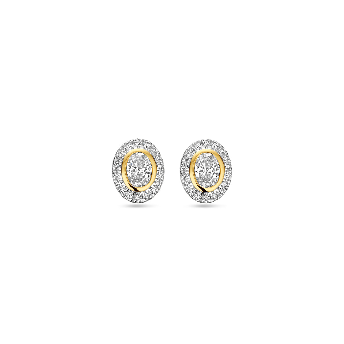 14K Geelgoud Oorknoppen Diamant 0.50Ct (2X 0.25Ct) H Si 7,5 Mm 4031859 - PansiteNederland.nl
