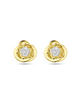 9K Geelgouden oorknoppen zirkonia bloem 7 mm - 8000202