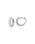 Zilveren gerhodineerde klapoorringen parel 10,5 mm - 1340969