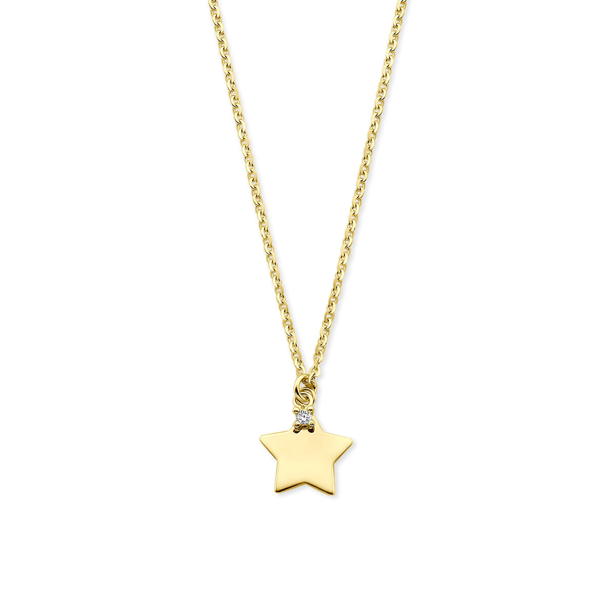 Fantasy Collection Collier ster zirkonia 40 - 42 - 44 cm 14K geelgoud
