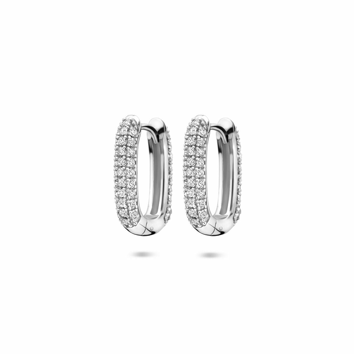 Zilveren gerhodineerde klapoorringen zirkonia 16,5 mm - 1341118