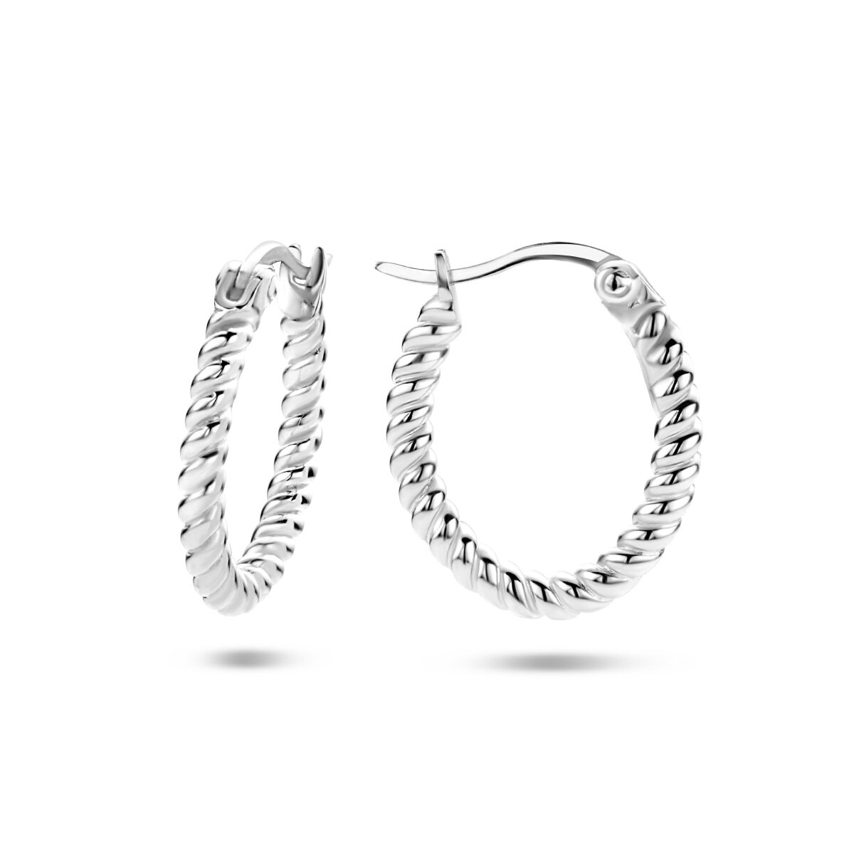 Zilver Gerhodineerd Oorringen Gedraaid 1337454 - PansiteNederland.nl