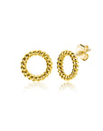 Zinzi Gold 14 krt gouden ronde oorknoppen met gedraaid motief 5mm ZGO400