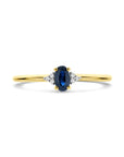 14K Geelgouden Ring Saffier En Diamant 0.02Ct H Si 4034209