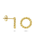 14K geelgouden oorknoppen rondje gedraaid 12 mm - 4034339