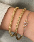 Zinzi zilveren vossenstaart armband 14K geel verguld 4mm breed ZIA1925G
