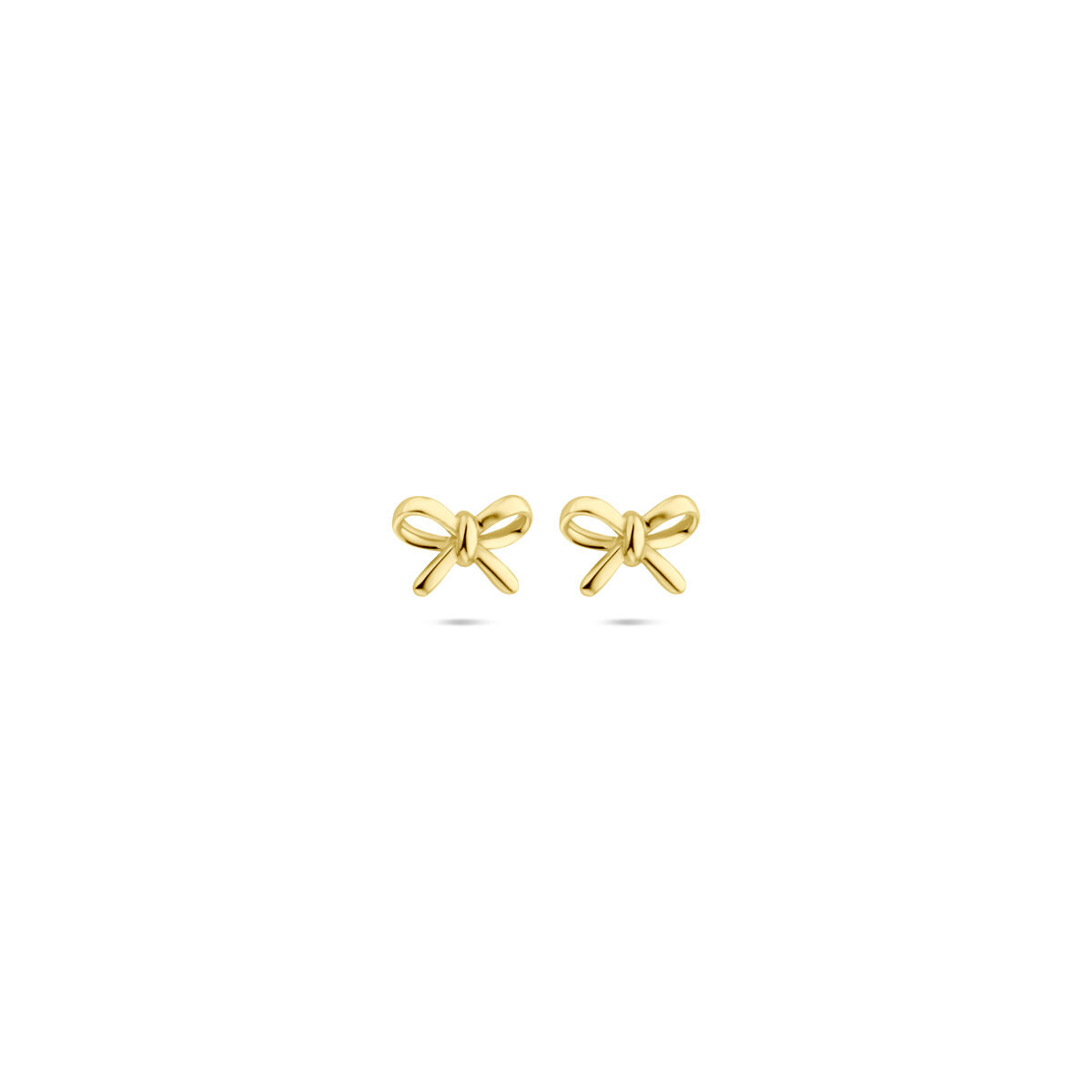 14K geelgouden oorknoppen strik 4,5 mm - 4034107