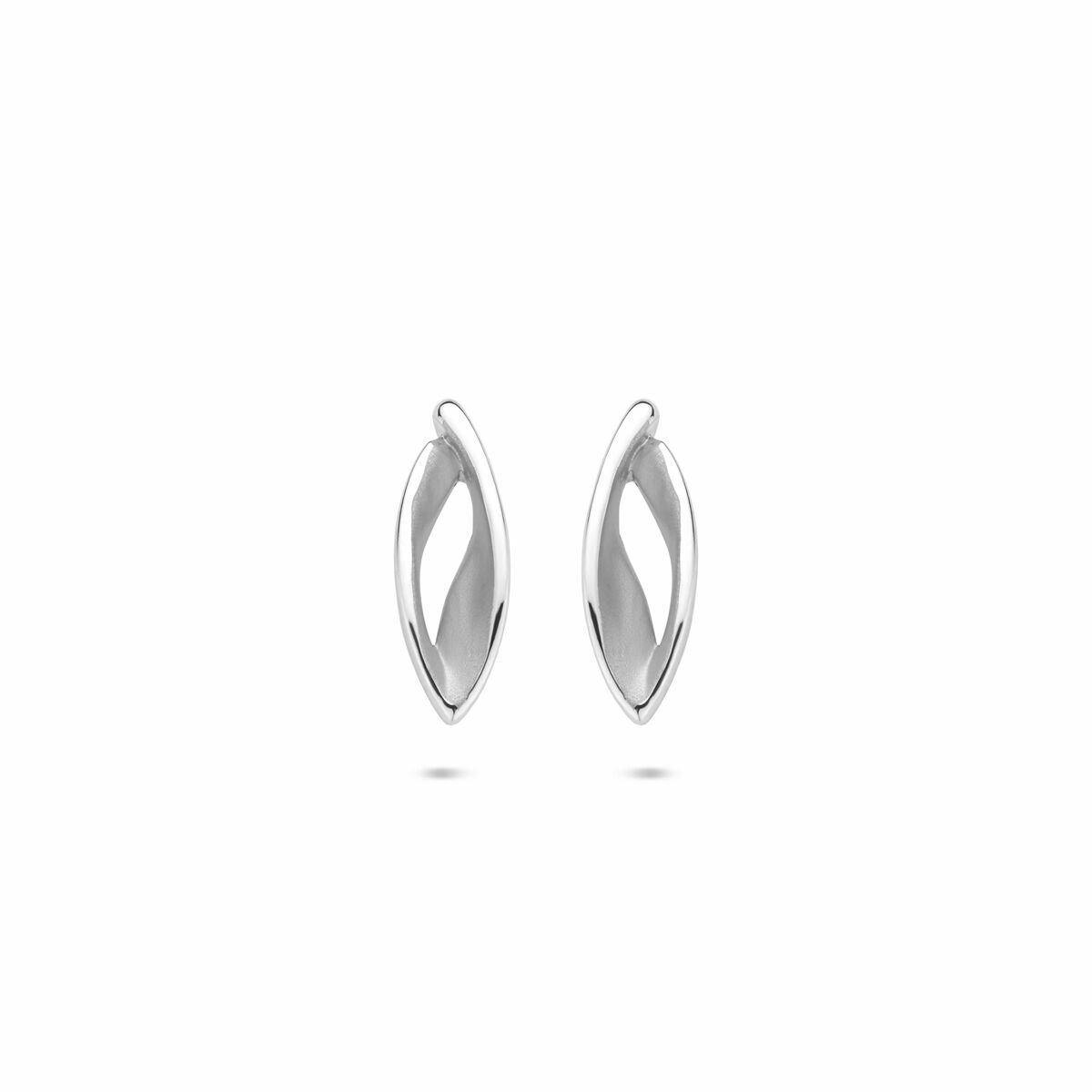 Zilveren gerhodineerde oorknoppen poli/mat 12 mm - 1340826