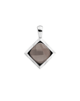 Sparkling Jewels Hanger Smokey Quartz Cushion Cut Amulet Silver