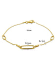 14K Geelgouden Armband met Druppel Hangers 4035279 – 19 cm