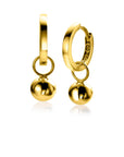 Zinzi Gold 14 krt gouden oorbedels gladde bol 6mm ZGCH392 (zonder oorringen)