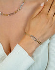 ZINZI zilveren bicolor armband met ovale schakels 7mm ZIA2752