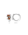 Zilveren gerhodineerde klapoorringen emaille vos zirkonia 11 mm - 1341235