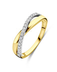 14K Bicolor Gouden Geel/Wit Ring Diamant 0.14Ct H Si 4209061