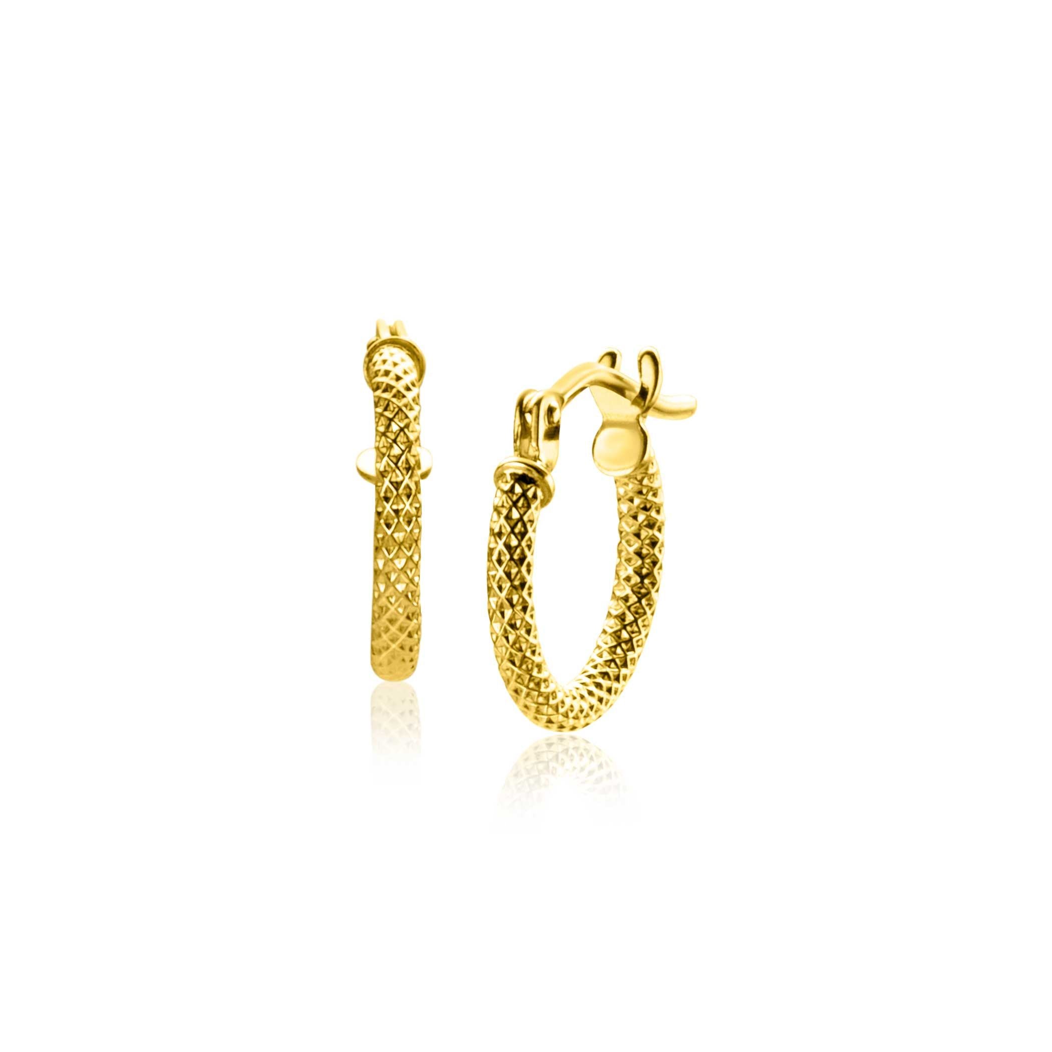 ZINZI 14 Krt Trendy Bewerkte Buis Oorbellen ZGO330