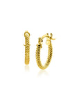 Zinzi Gold 14 krt gouden oorringen trendy bewerkte buis 1,6mm breed ZGO330