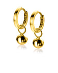 Zinzi Gold 14 krt gouden oorbedels gladde bol 6mm ZGCH392 (zonder oorringen)