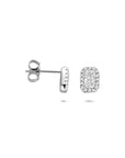 Zilveren gerhodineerde oorknoppen zirkonia 7 mm - 1341122