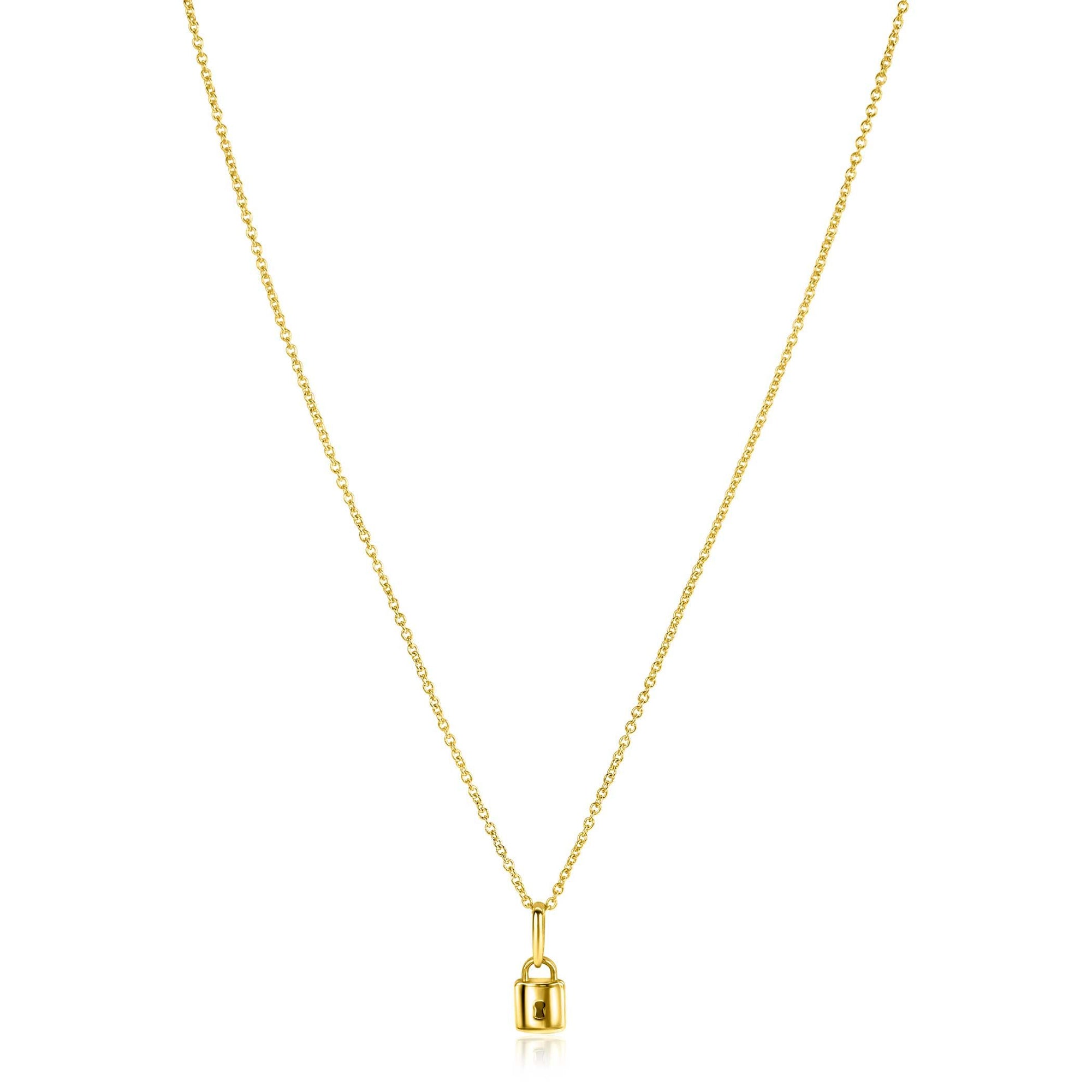 Zinzi Gold 14 krt gouden hanger met trendy slotje 5mm ZGH419 (zonder collier) - PansiteNederland.nl
