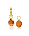 Zinzi Gold 14 krt gouden oorbedels bruine beads 8mm ZGCH144BR (zonder oorringen)