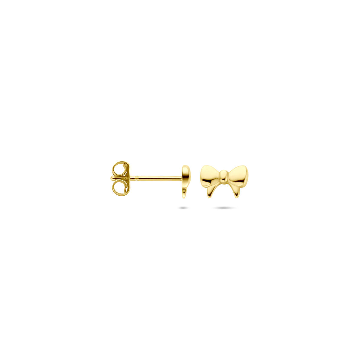 14K geelgouden oorknoppen strik 4 mm - 4034110