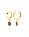 14K geelgouden klapoorringen robijn 19 mm - 4033279