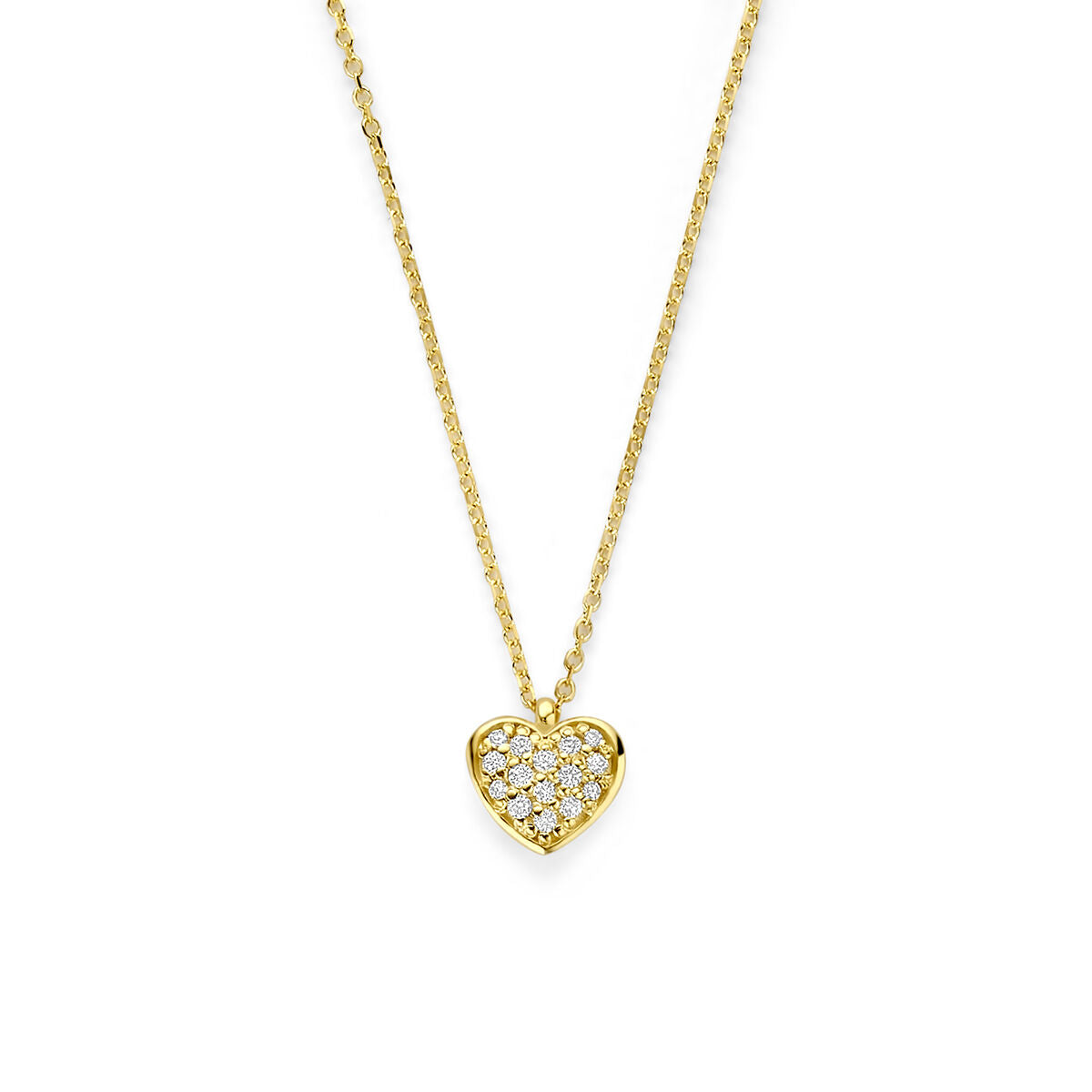 Fantasy Collection Collier hartje diamant 0.11ct h si 41 - 43 - 45 cm 14K geelgoud