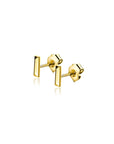 Zinzi Gold 14 krt gouden oorknoppen rechthoekige studs ZGO477