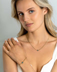 ZINZI gold plated zilveren gourmet armband met vierkante zetting bezet met indigo blauwe kleursteen 16-19cm ZIA2417G