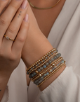 Sparkling Jewels Armband Labradorite Universe - Gold 3mm SBG-GEM18-3MM-LINE