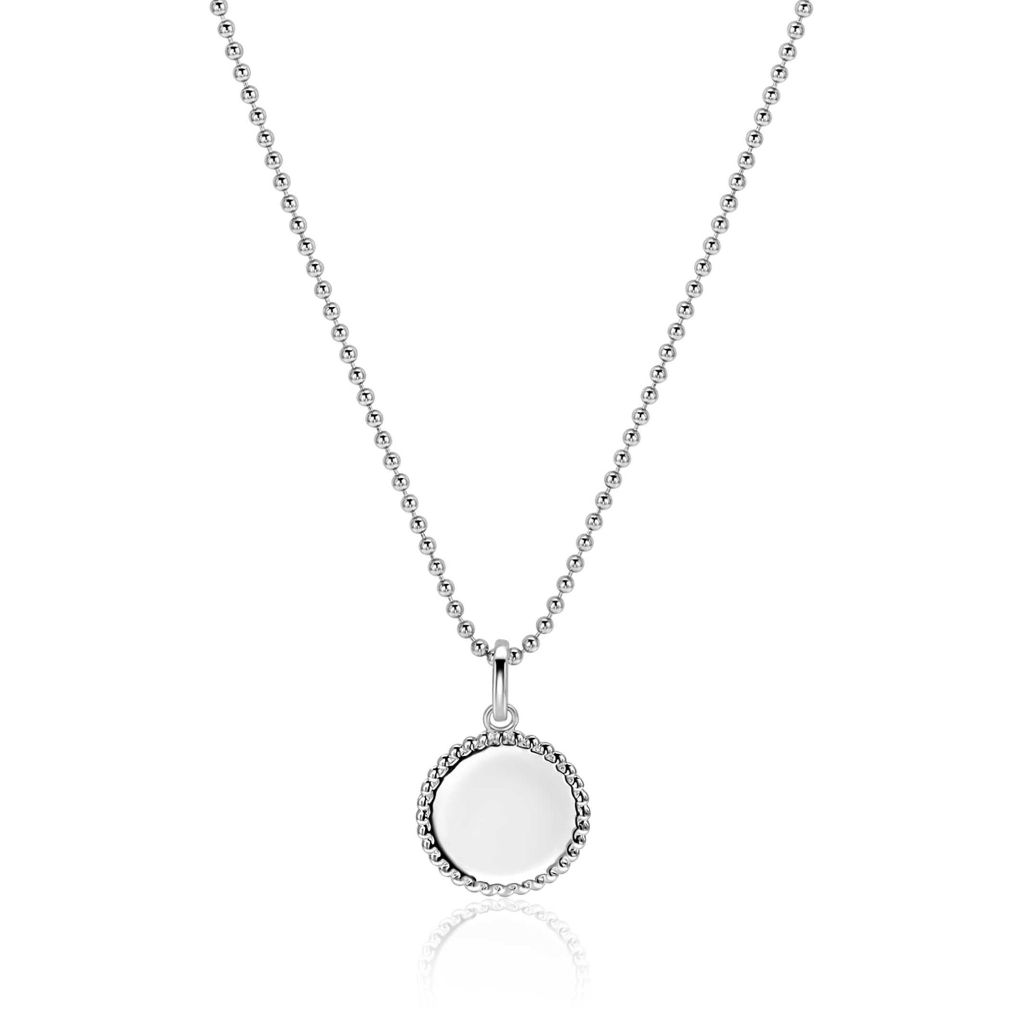 Zinzi zilveren coin hanger met parelrand voor gravure ZIH2650 (zonder collier) - PansiteNederland.nl