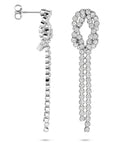 Zilveren gerhodineerde oorhangers zirkonia 53 mm - 1341092