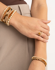 Sparkling Jewels Armband | - Tiger Eye Interstellar - Goud 3mm SBG-GEM09-3MM-MIX