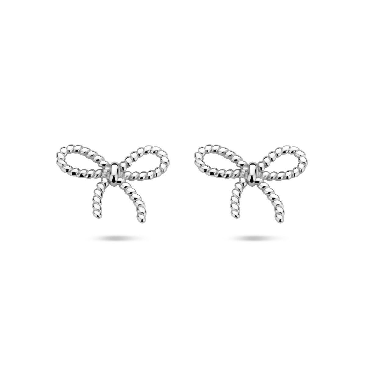 Zilveren gerhodineerde oorknoppen strik 7,5 mm - 1340798
