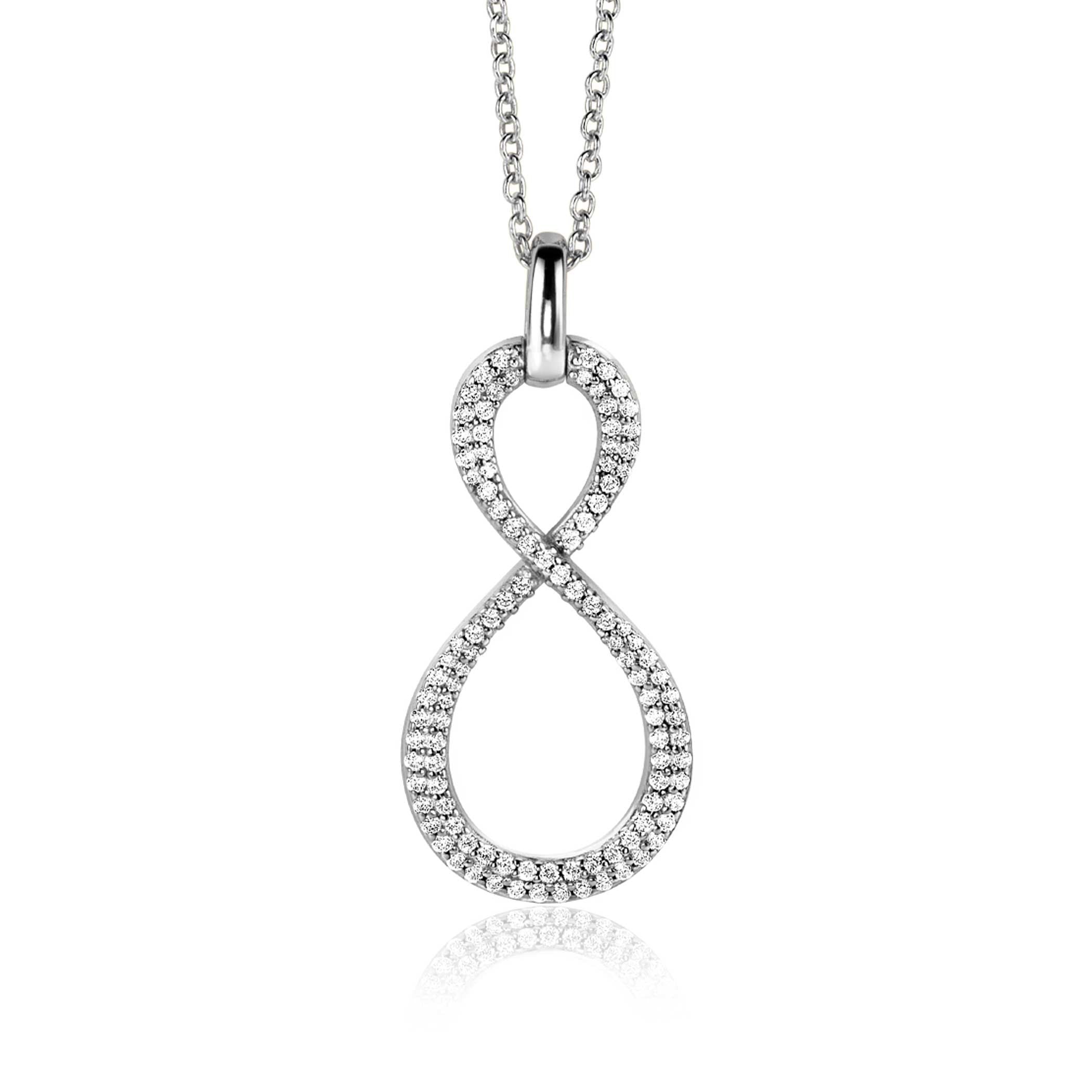 ZINZI Zilveren Hanger met Witte Zirkonia - ZIH2570