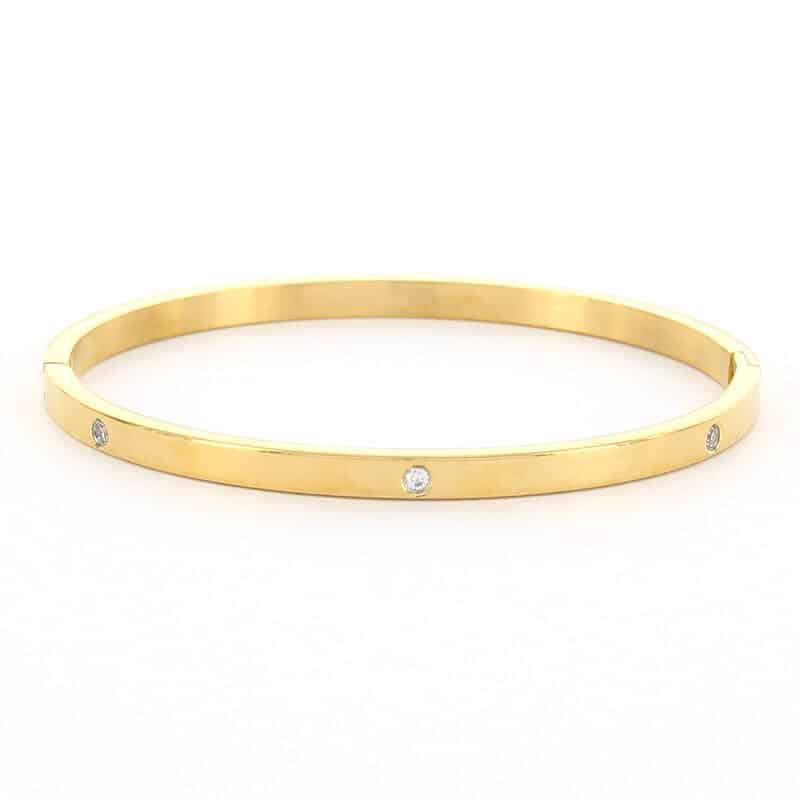 Kalli Kalli Bangle armband Aimée 2174G, Zirkonia Steen, 4mm - PansiteNederland.nl
