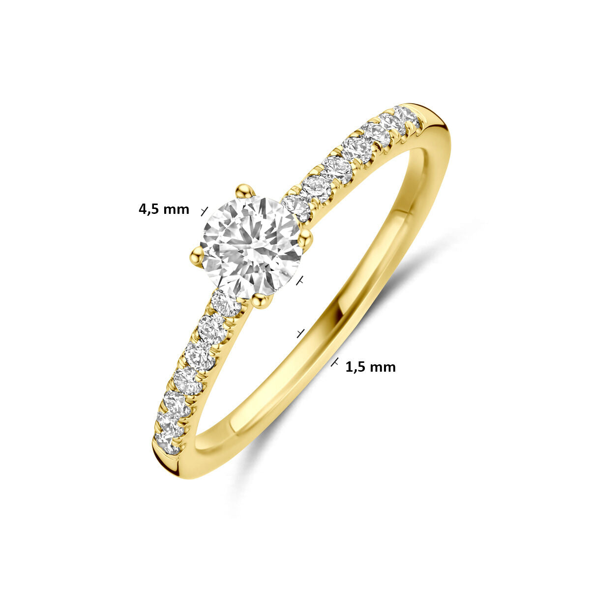 Fantasy Collection Ring lab grown diamant 0.58ct g vs 14K geelgoud