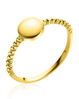ZINZI Gold 14 krt gouden ring met bolletjes scheen en glanzend rond plaatje van 6,5mm ZGR399 - PansiteNederland.nl