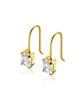 Zinzi Gold 14 krt gouden oorhangers bezet met vierkante witte zirkonia 5mm ZGO509