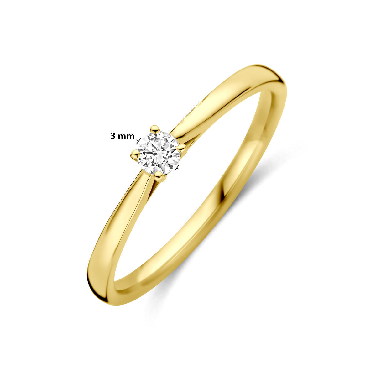 Fantasy Collection Ring lab grown diamant 0.10ct h si 14K geelgoud