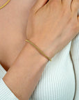 ZINZI gold plated popcorn armband 3mm breed 19cm ZIA2765G